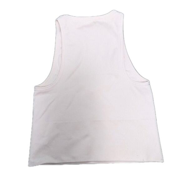 Athleta Aurora Seamless Crop Ribbed Tank Rosy Tint Light Pink V Neck Womens XXS - Picture 5 of 9